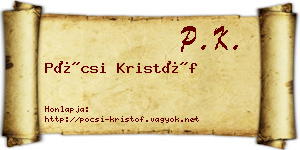 Pócsi Kristóf névjegykártya