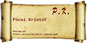 Pócsi Kristóf névjegykártya