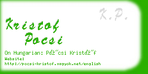 kristof pocsi business card